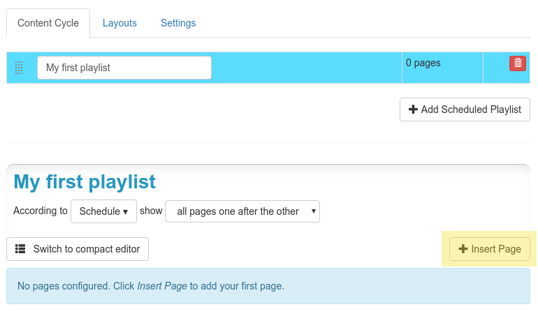 Initial Configuration Interface