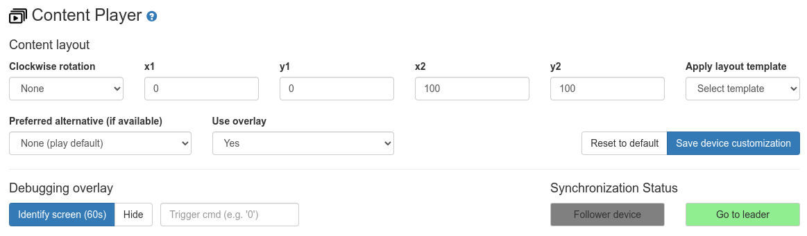 Custom device configuration