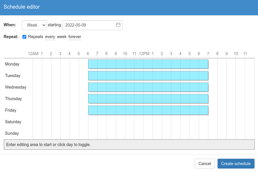 Schedule